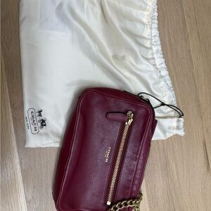 Coach Burgundy Leather Crossbody Bag